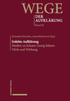 [Cover: Gelebte Aufklärung. Studien zu Johann Georg Sulzers Werk und Wirkung]